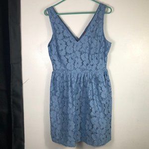 5/48 SAKS Light Blue Embroidered Sleeveless Lace Dress size 10